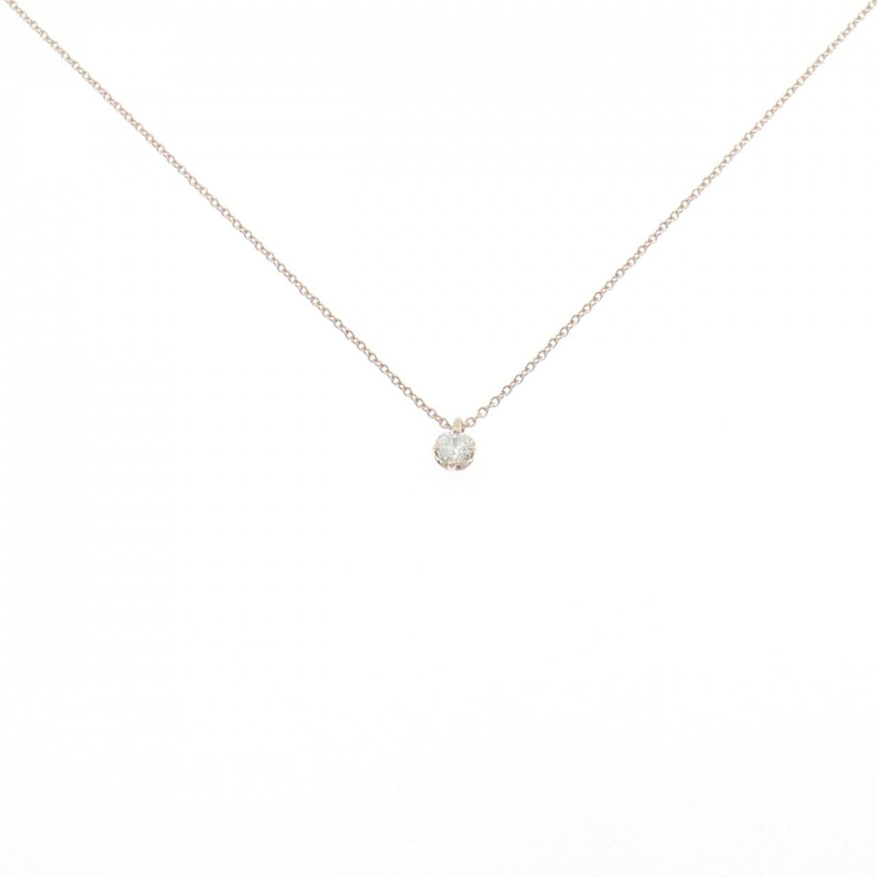 K18PG ソリティア ダイヤモンド ネックレス 0.11CT