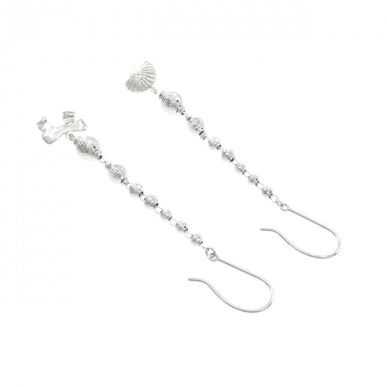 PT900 リボン×バード ダイヤモンド ピアス