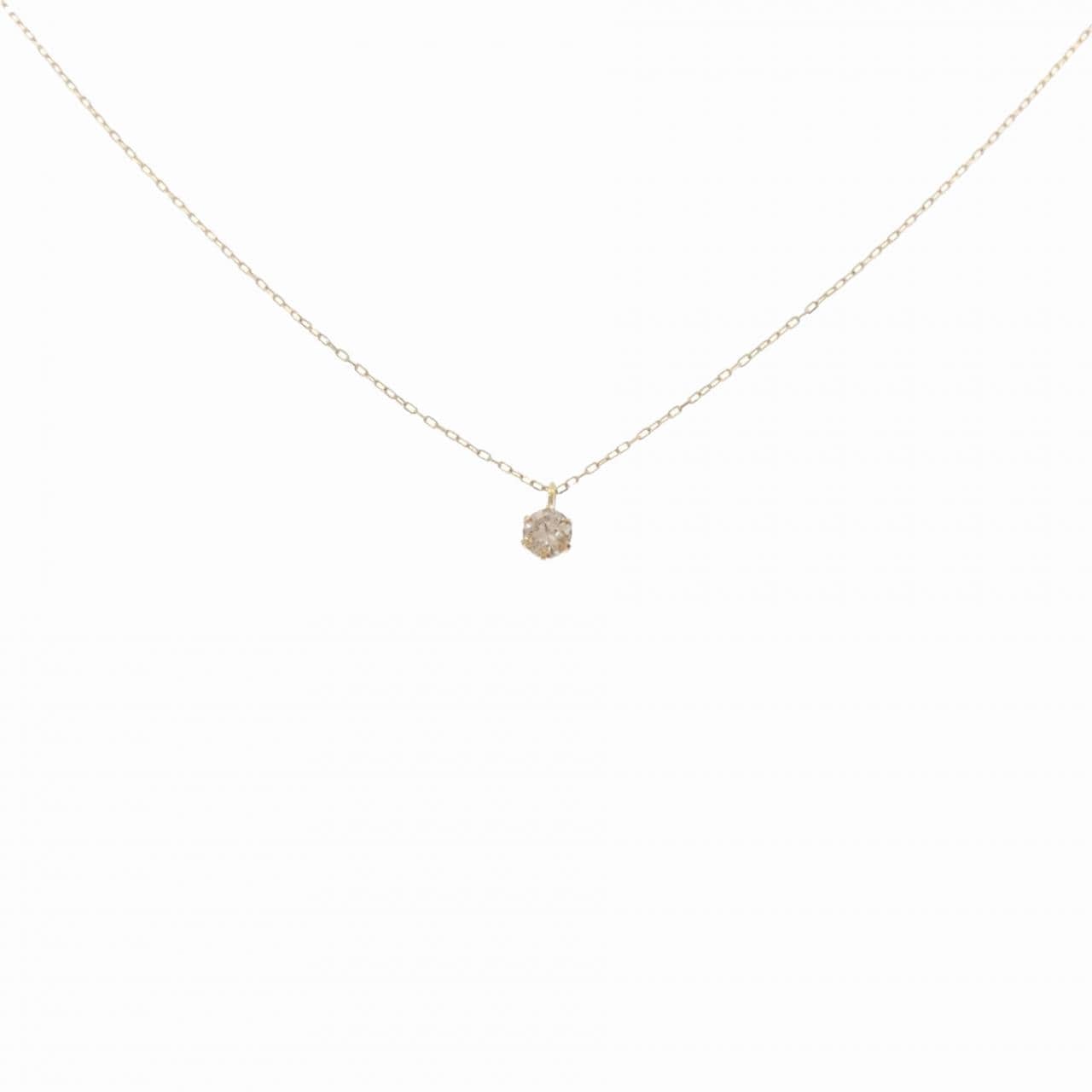 K18YG ソリティア ダイヤモンド ネックレス 0.10CT
