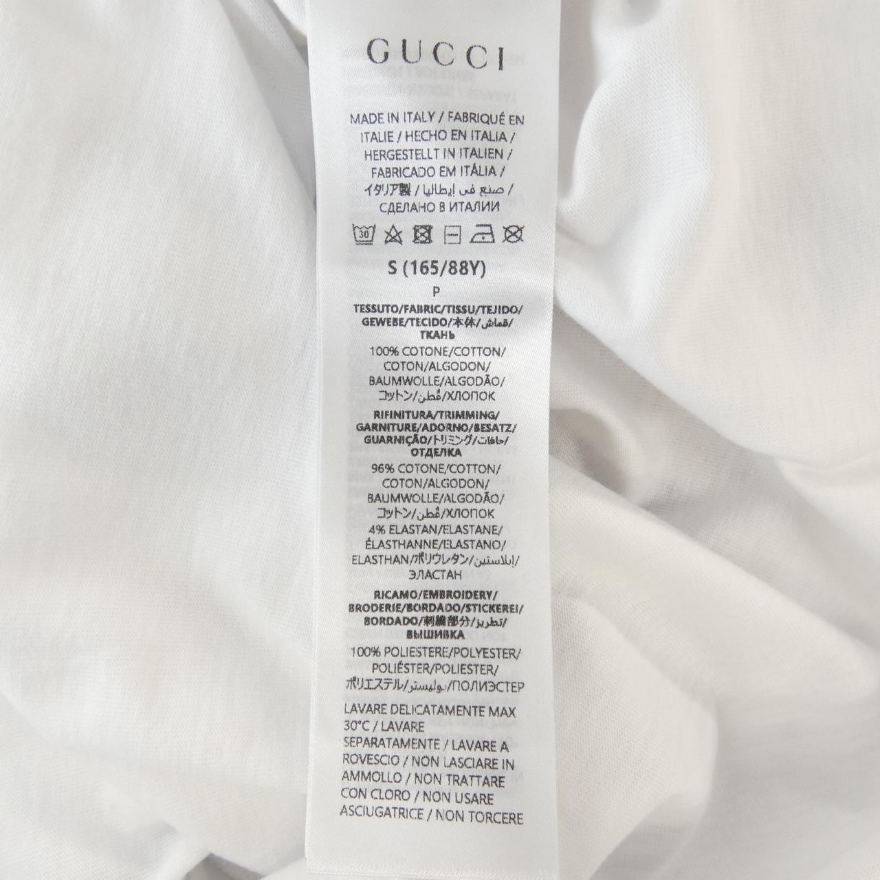 グッチ GUCCI エンブロイダリー付きコットンジャージーTシャツ ダブルG 818787 XJG5A Tシャツ