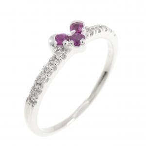 K18WG ハート ルビー リング 0.10CT