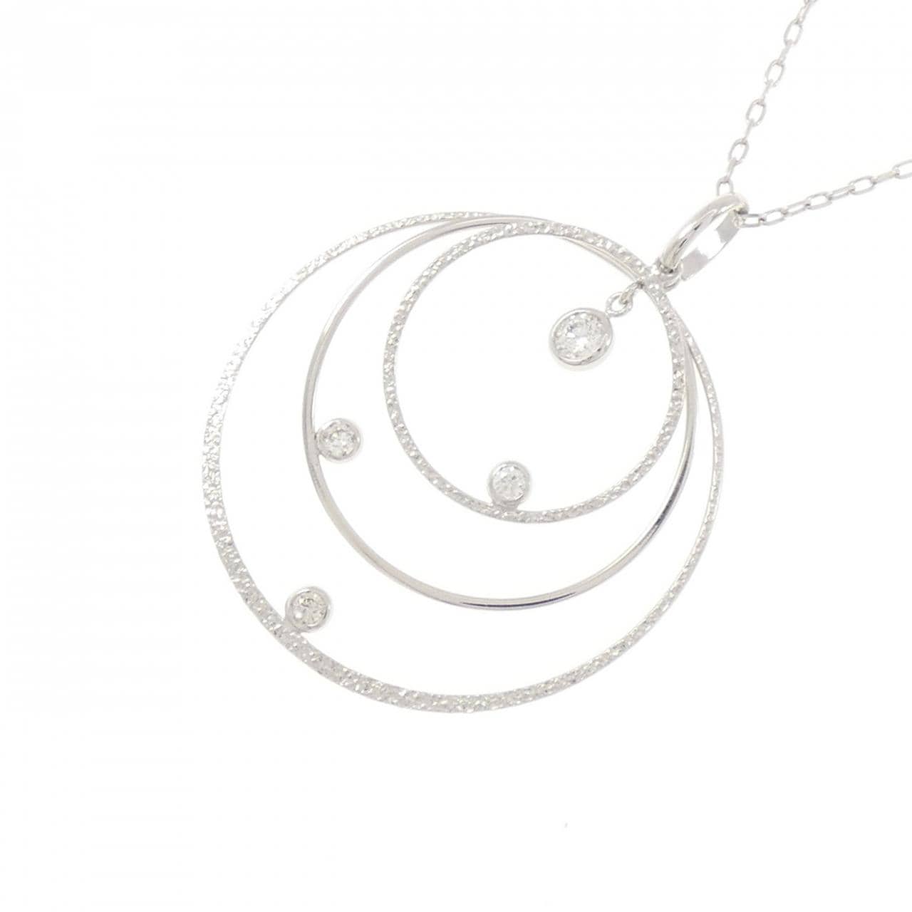 K18WG ダイヤモンド ネックレス 0.12CT