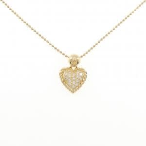 K18YG ハート パヴェ ダイヤモンド ネックレス 0.19CT