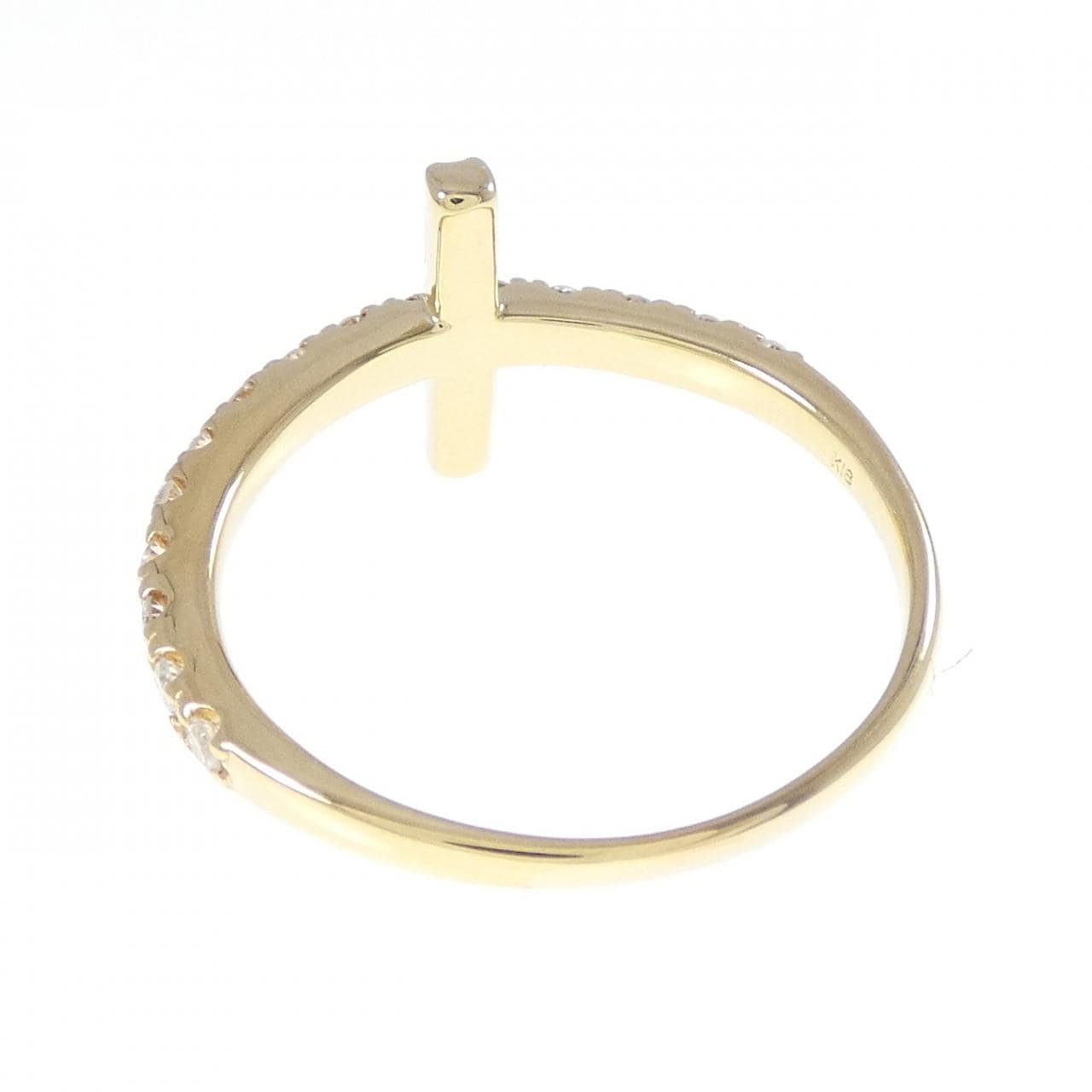 K18YG クロス ダイヤモンド リング 0.35CT