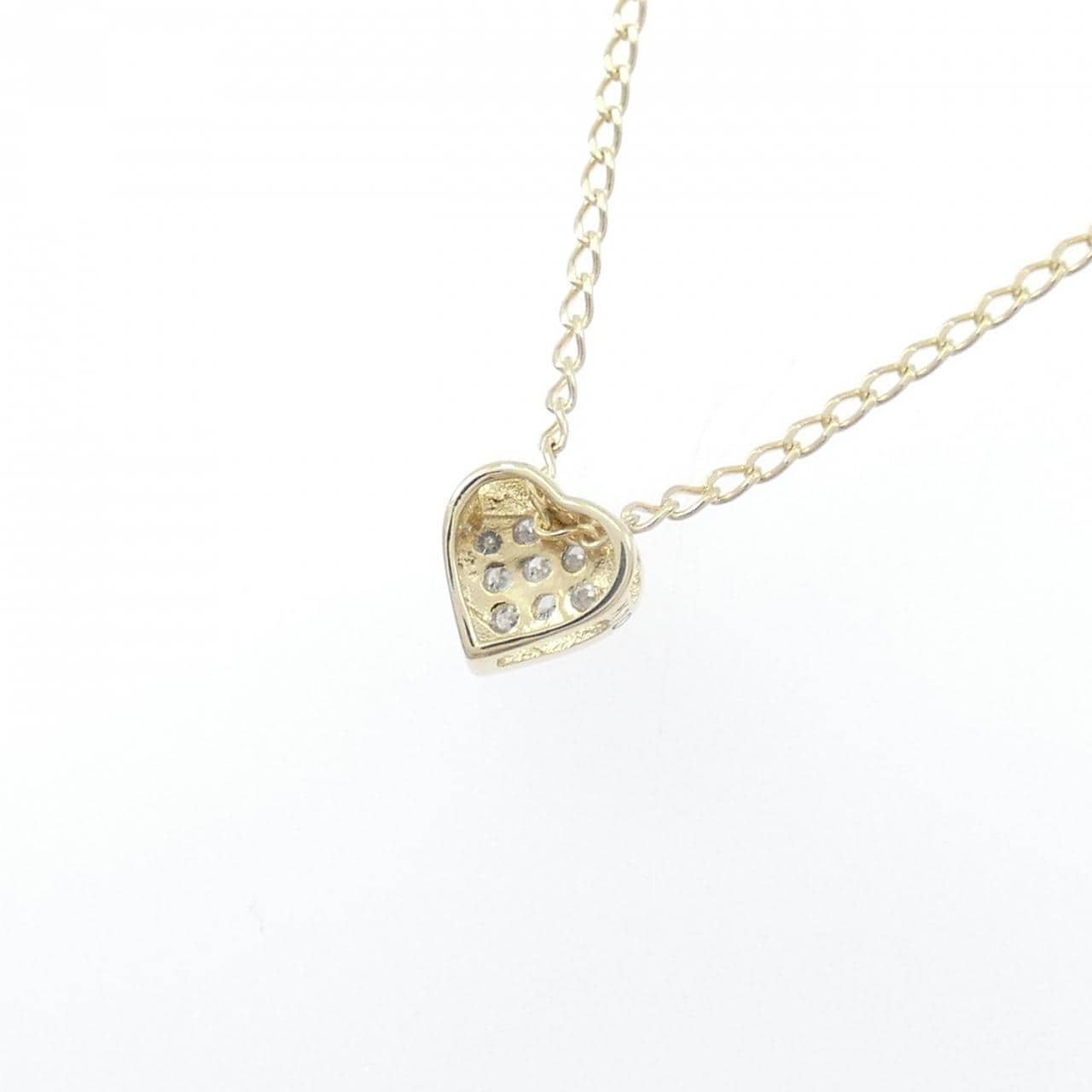 K10YG/K10WG ハート ダイヤモンド ネックレス