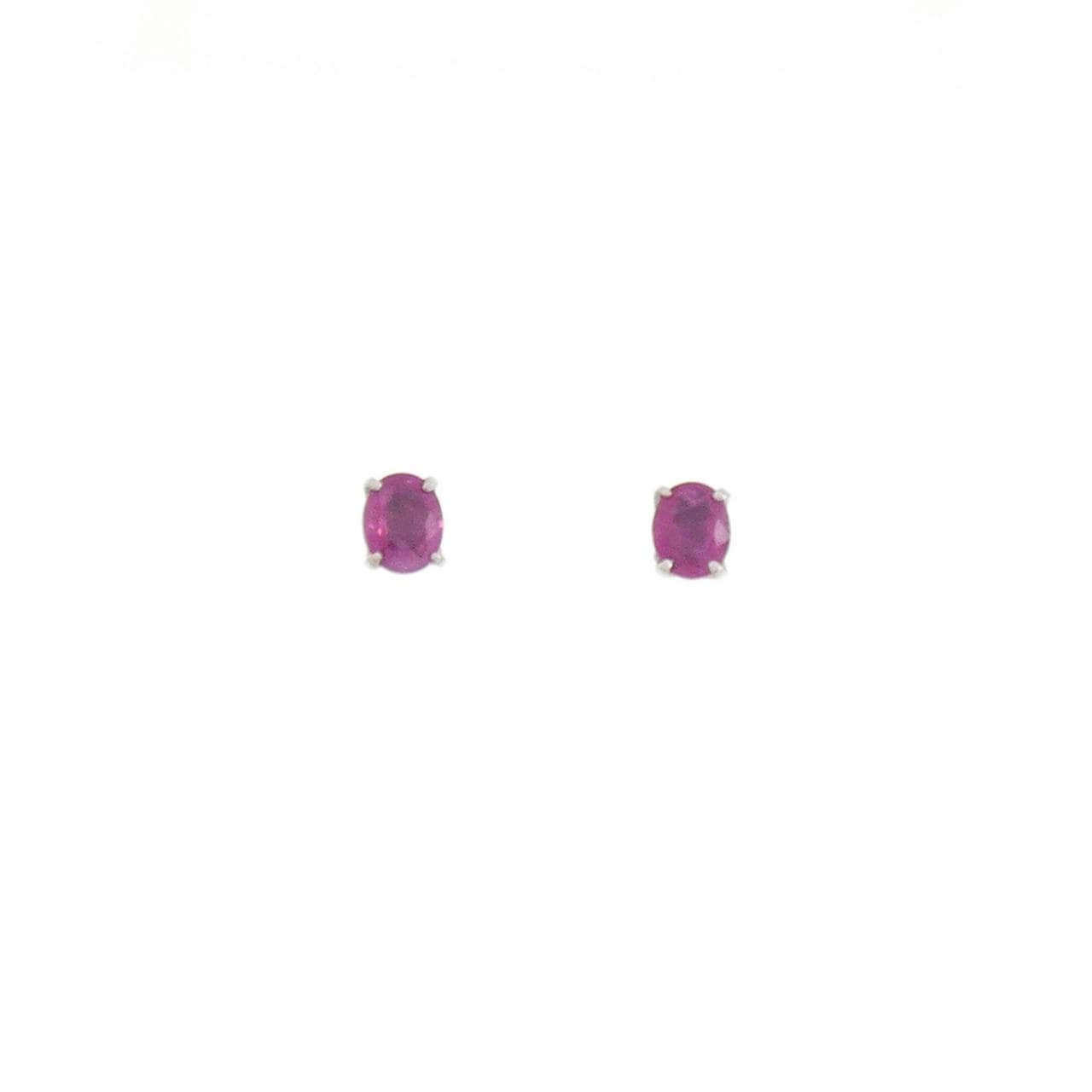 K18WG ルビー ピアス 0.76CT