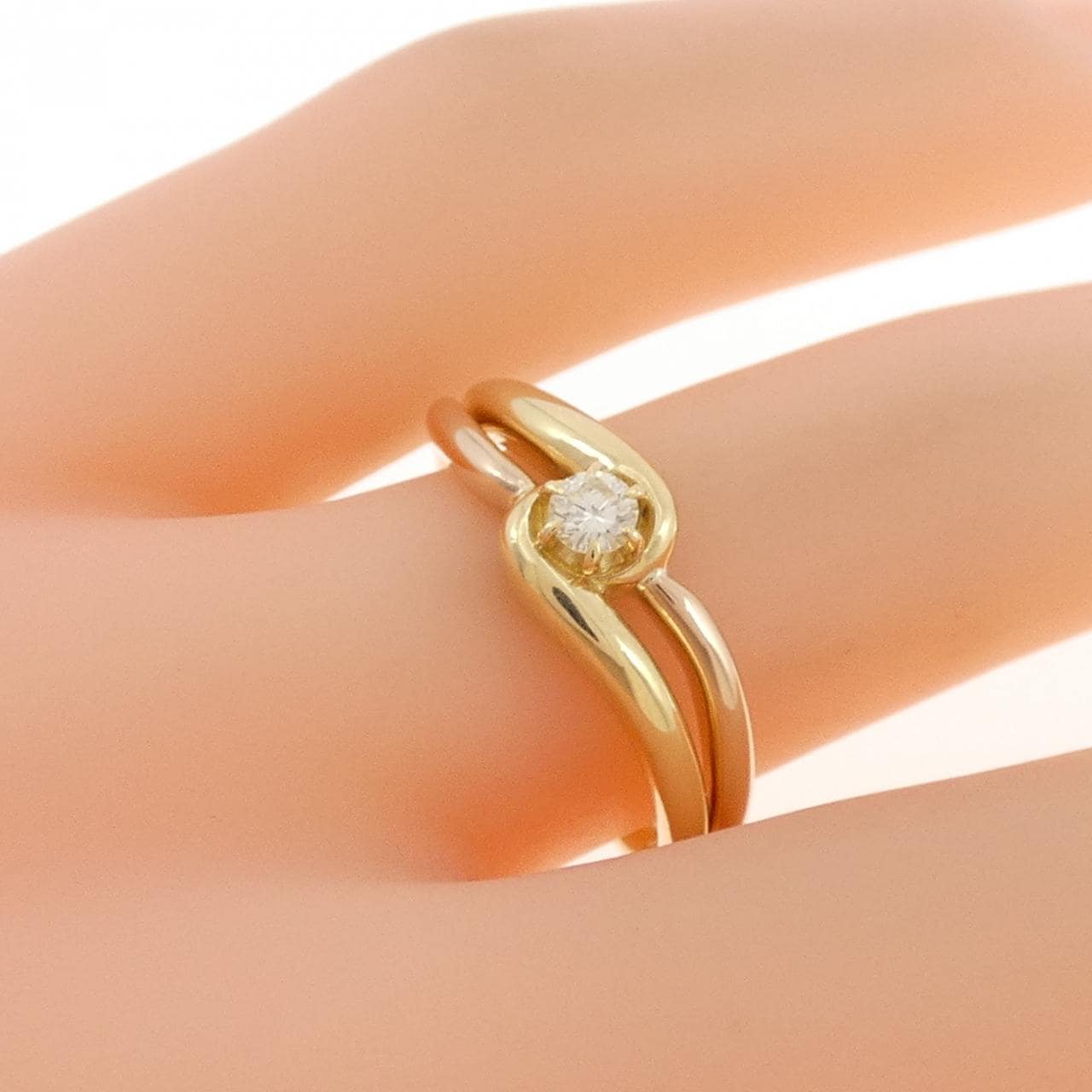 K18YG/K18PG ダイヤモンド リング 0.10CT