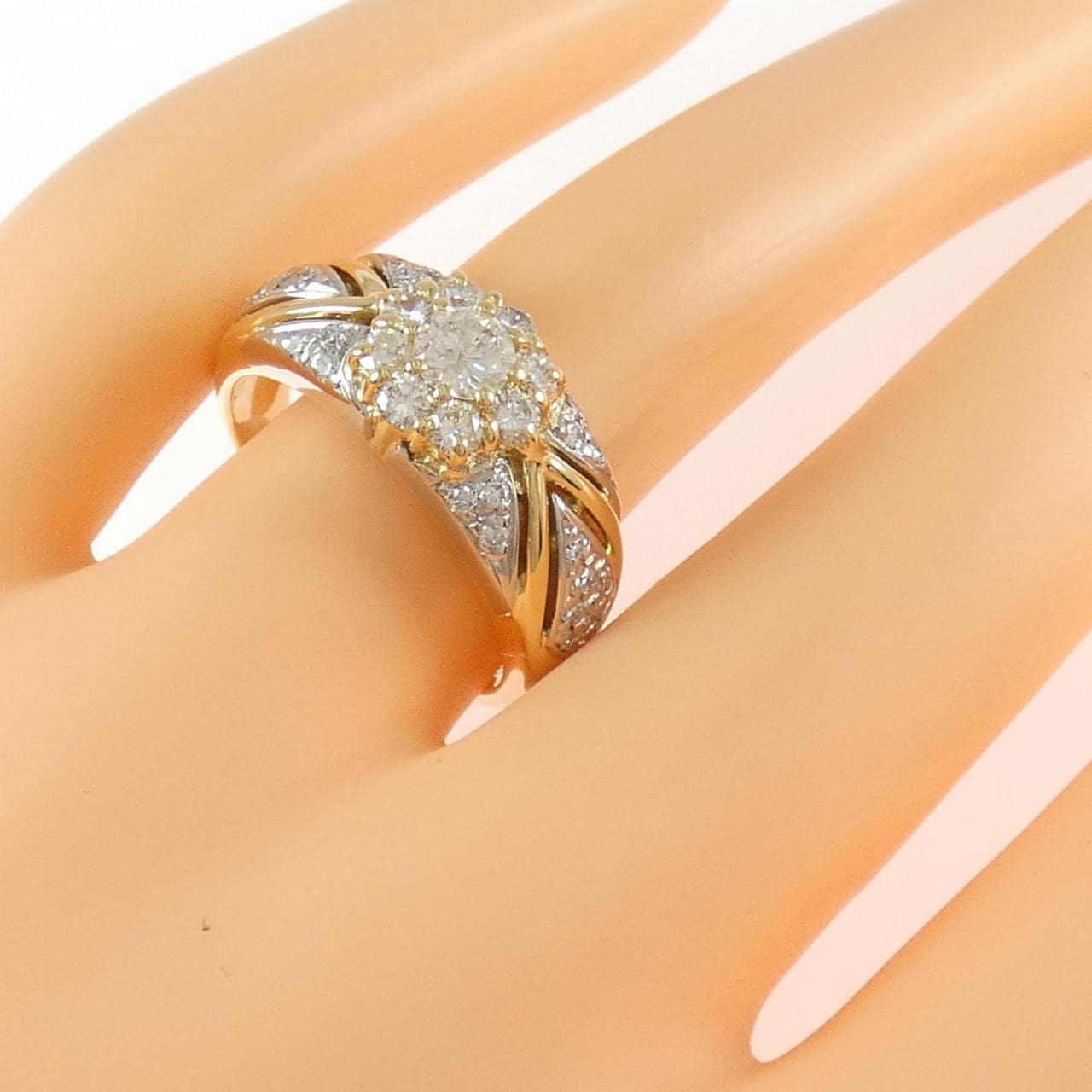 K18YG/PT900 ダイヤモンド リング 0.99CT