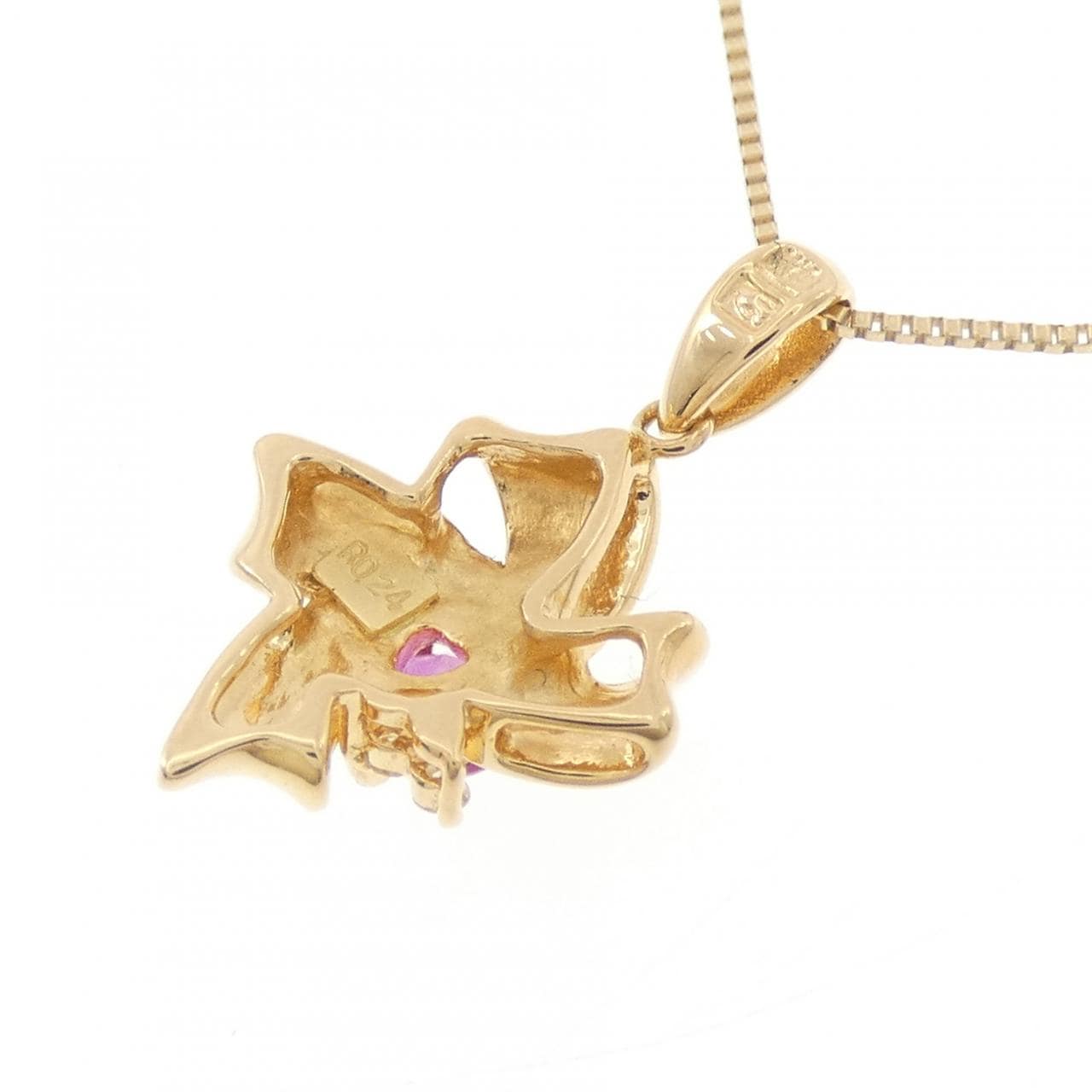 K18YG ルビー ネックレス 0.24CT