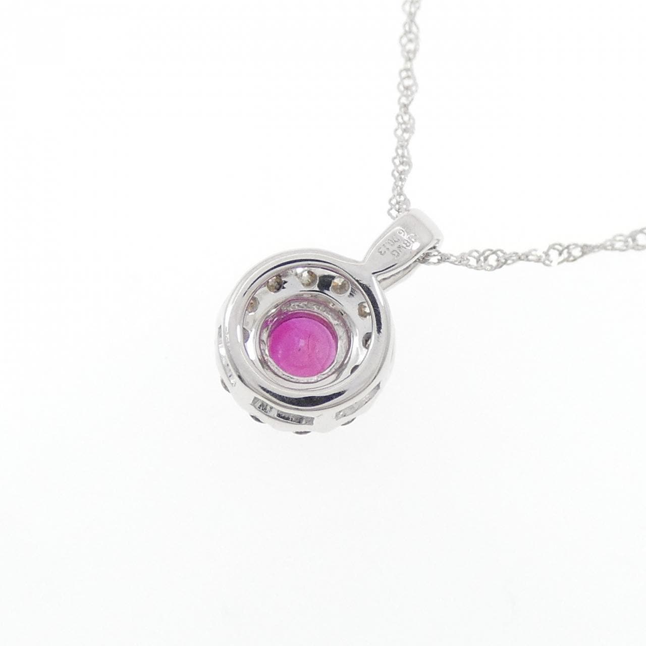 K18WG ルビー ネックレス 0.26CT
