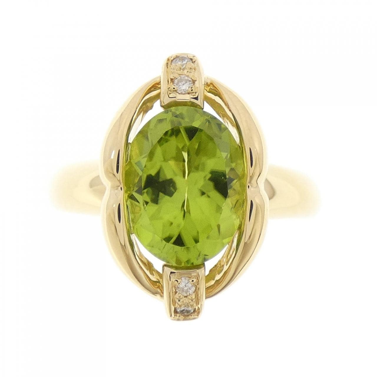 K18YG ペリドット リング 2.71CT