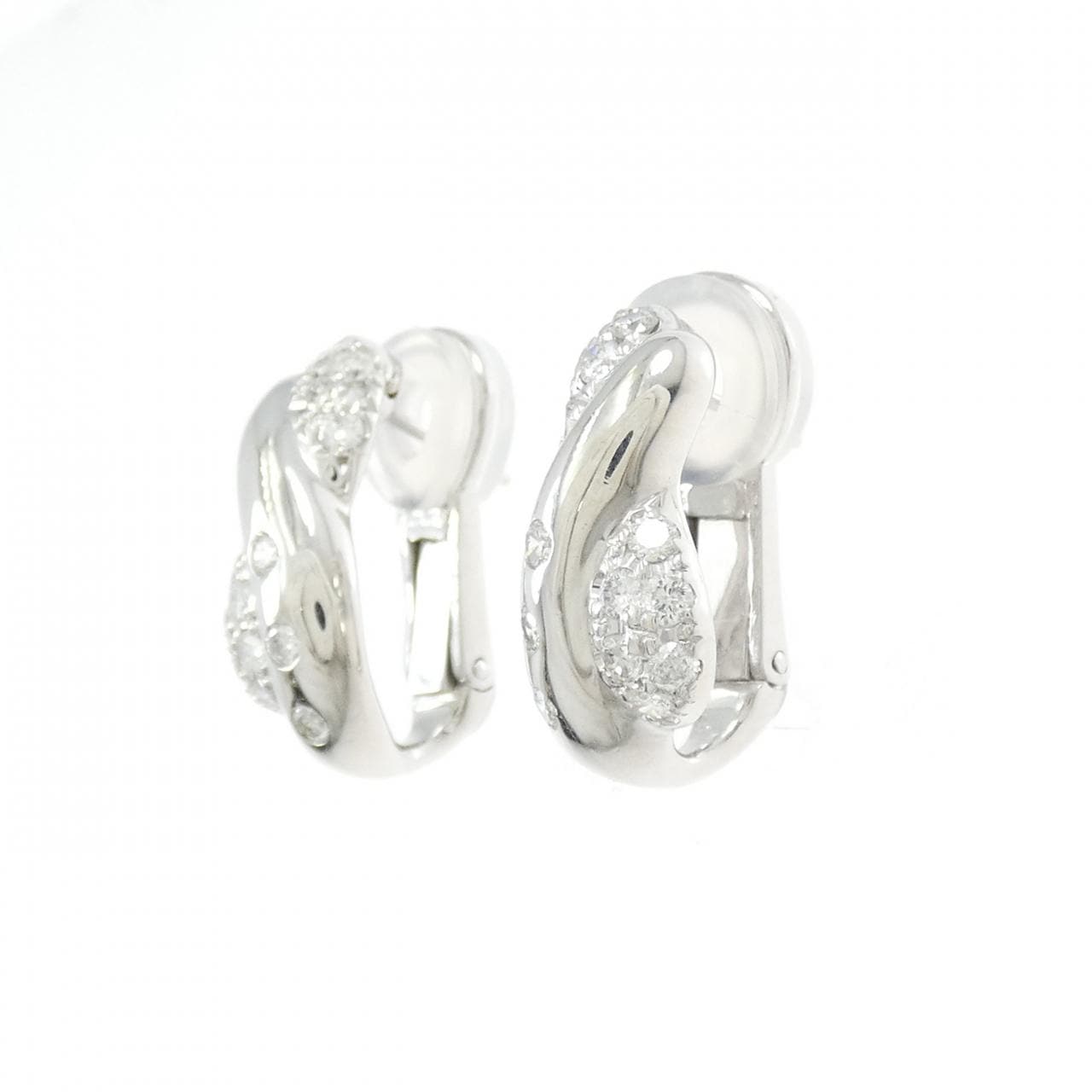 K18WG/PT900 ダイヤモンド ピアス/イヤリング 0.68CT