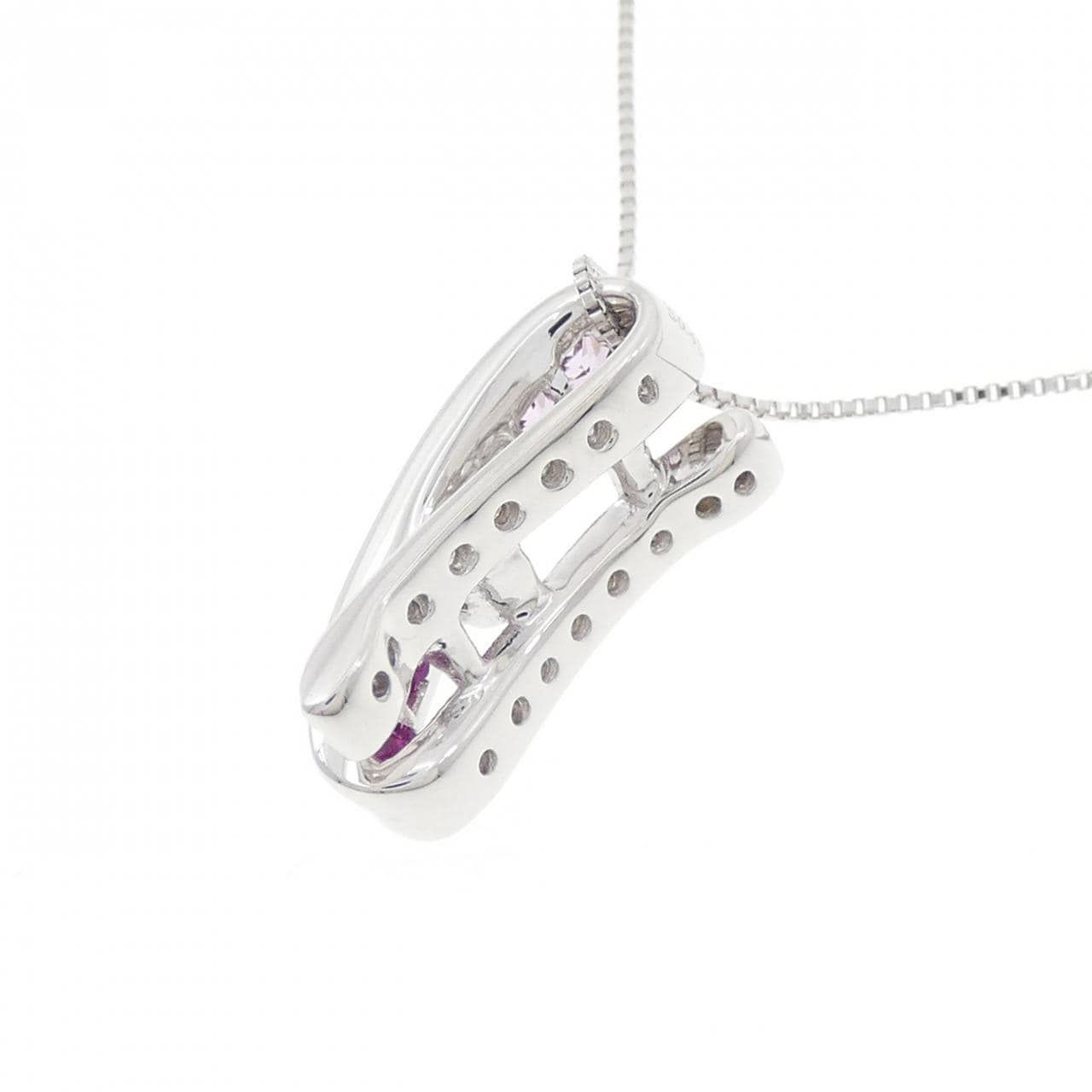 K18WG彩色宝石项链