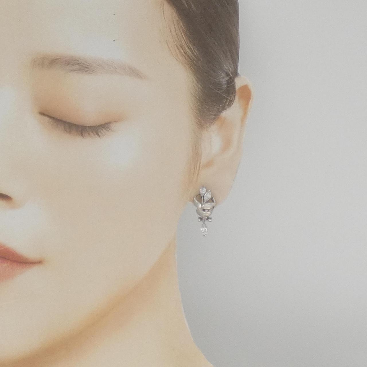 PT900 フラワー ダイヤモンド ピアス 1.06CT