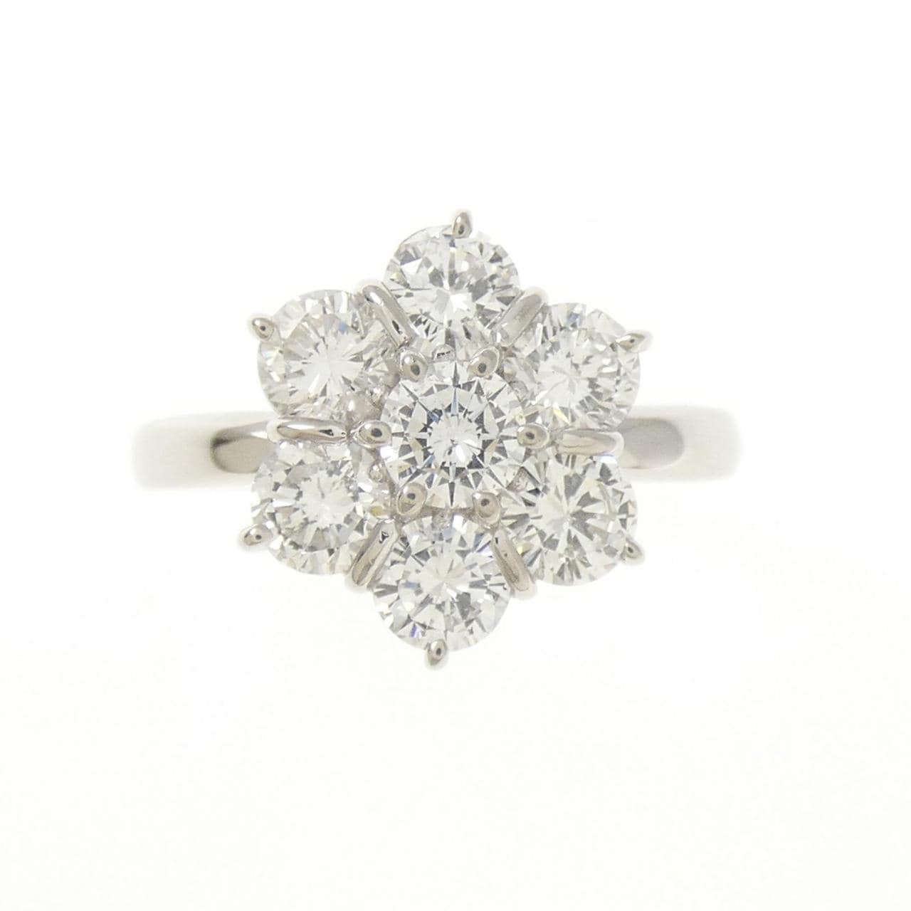 PT900 フラワー ダイヤモンド リング 1.08CT