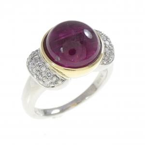 K18YG/PT900 トルマリン リング 4.51CT