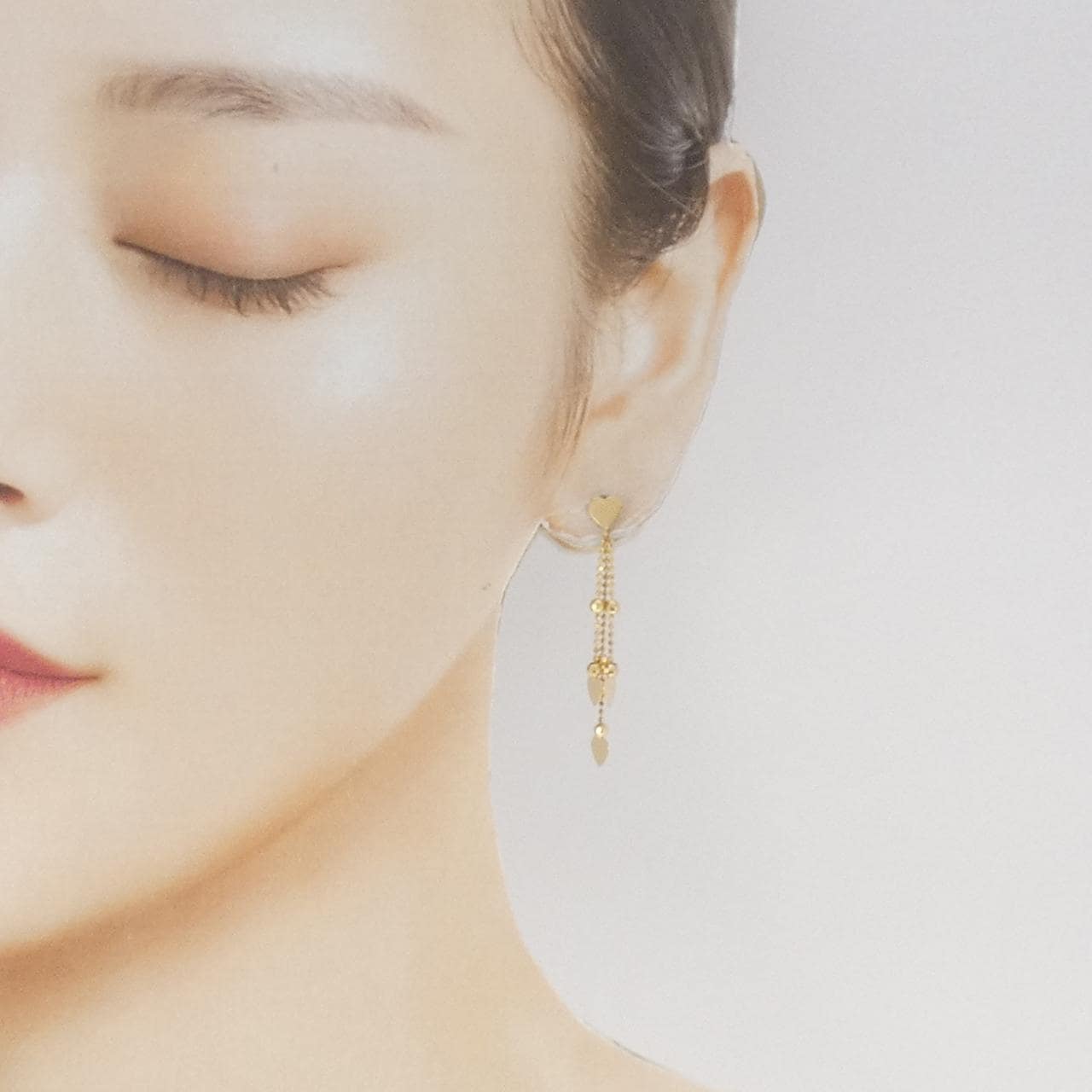 K18YG ハート ピアス