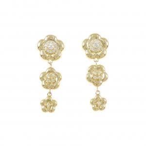 K18YG フラワー ダイヤモンド ピアス 0.50CT