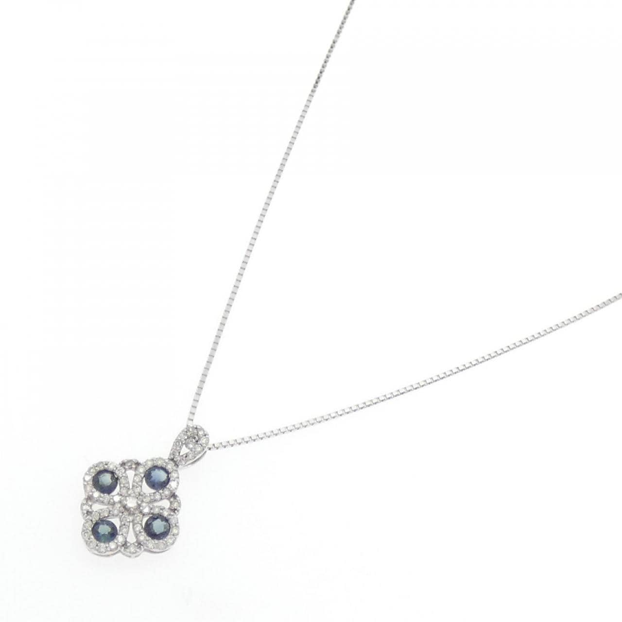 K18WG Sapphire Necklace 0.35CT