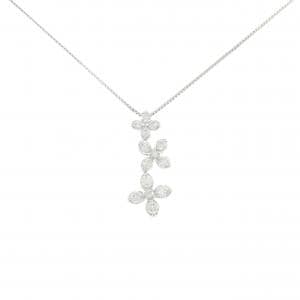 K18WG フラワー ダイヤモンド ネックレス 1.00CT