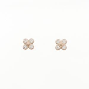 K14PG フラワー キュービック ピアス
