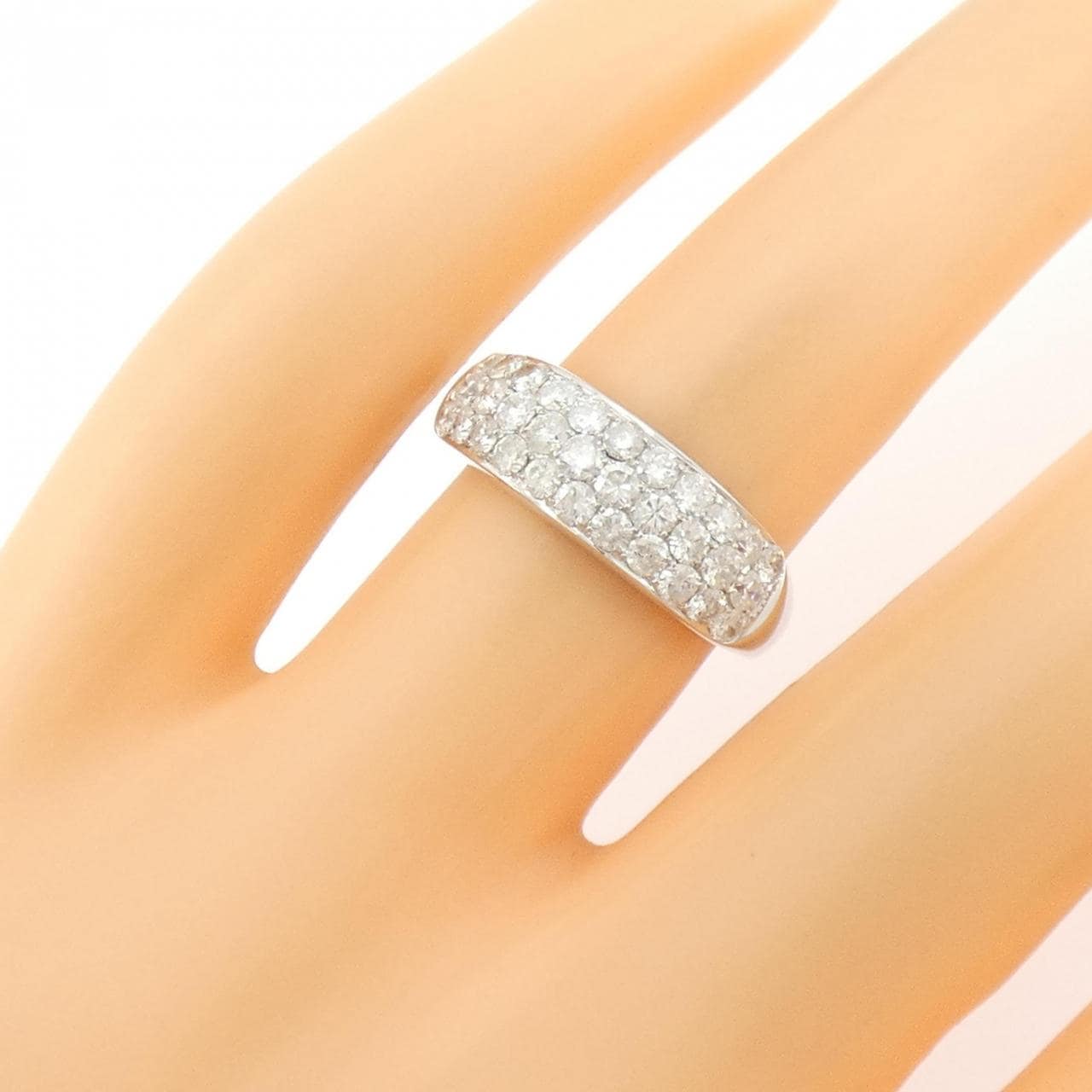 K18WG パヴェ ダイヤモンド リング 1.00CT