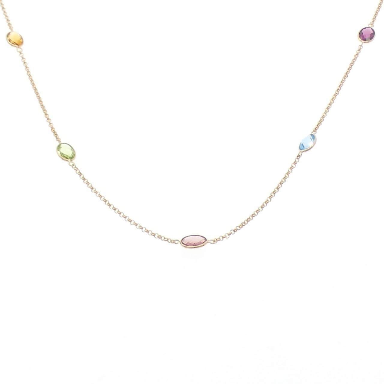 K18YG カラーストーン ネックレス