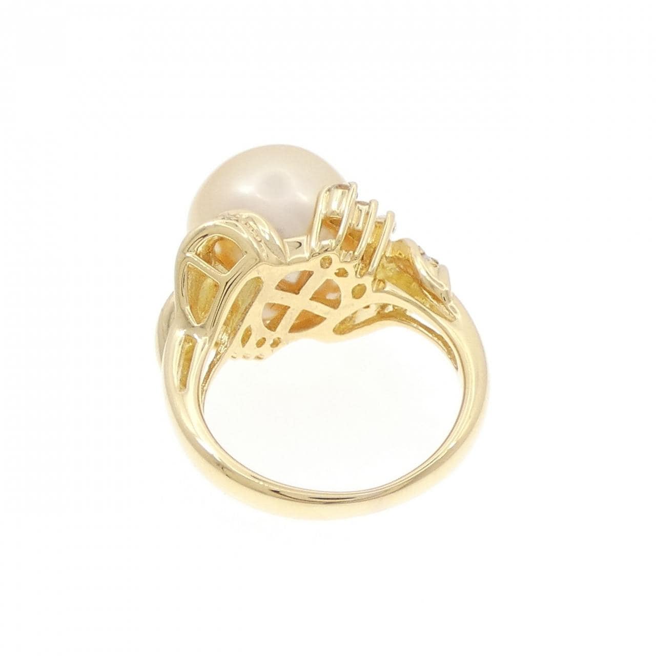 K18YG 白蝶パール リング 12.5mm