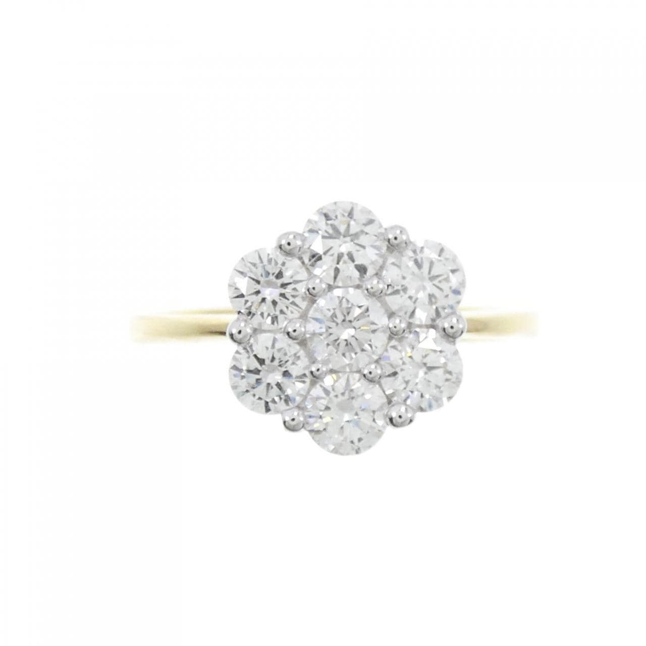 K18YG/K18WG flower Diamond ring 1.00CT