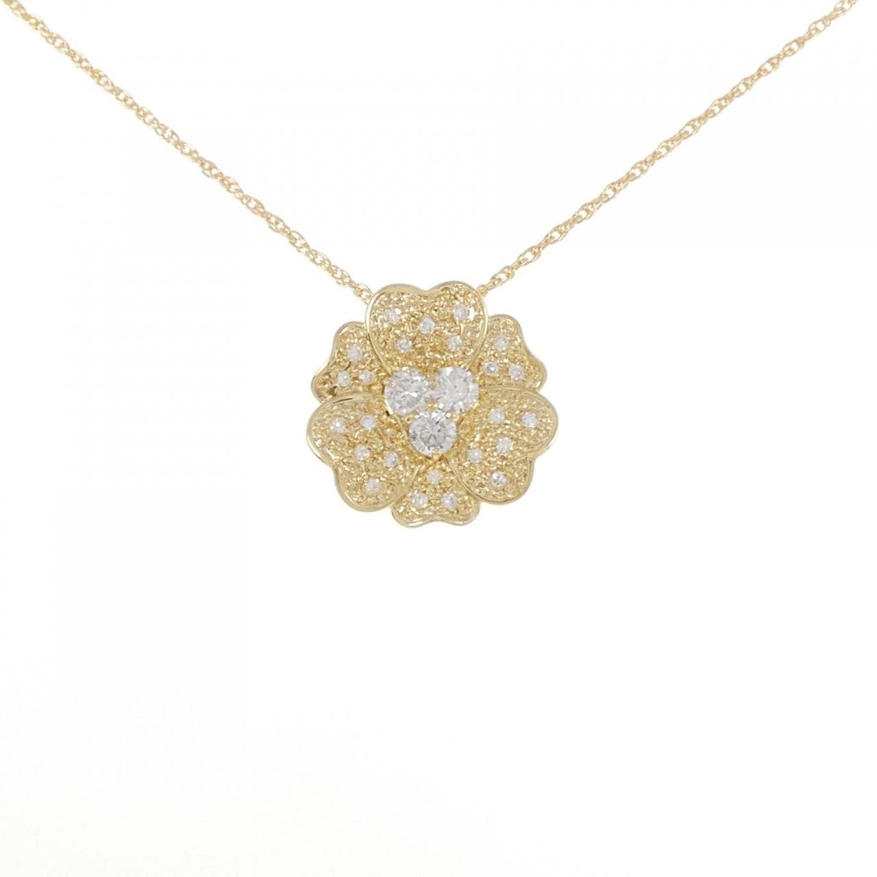 K18YG flower Diamond necklace