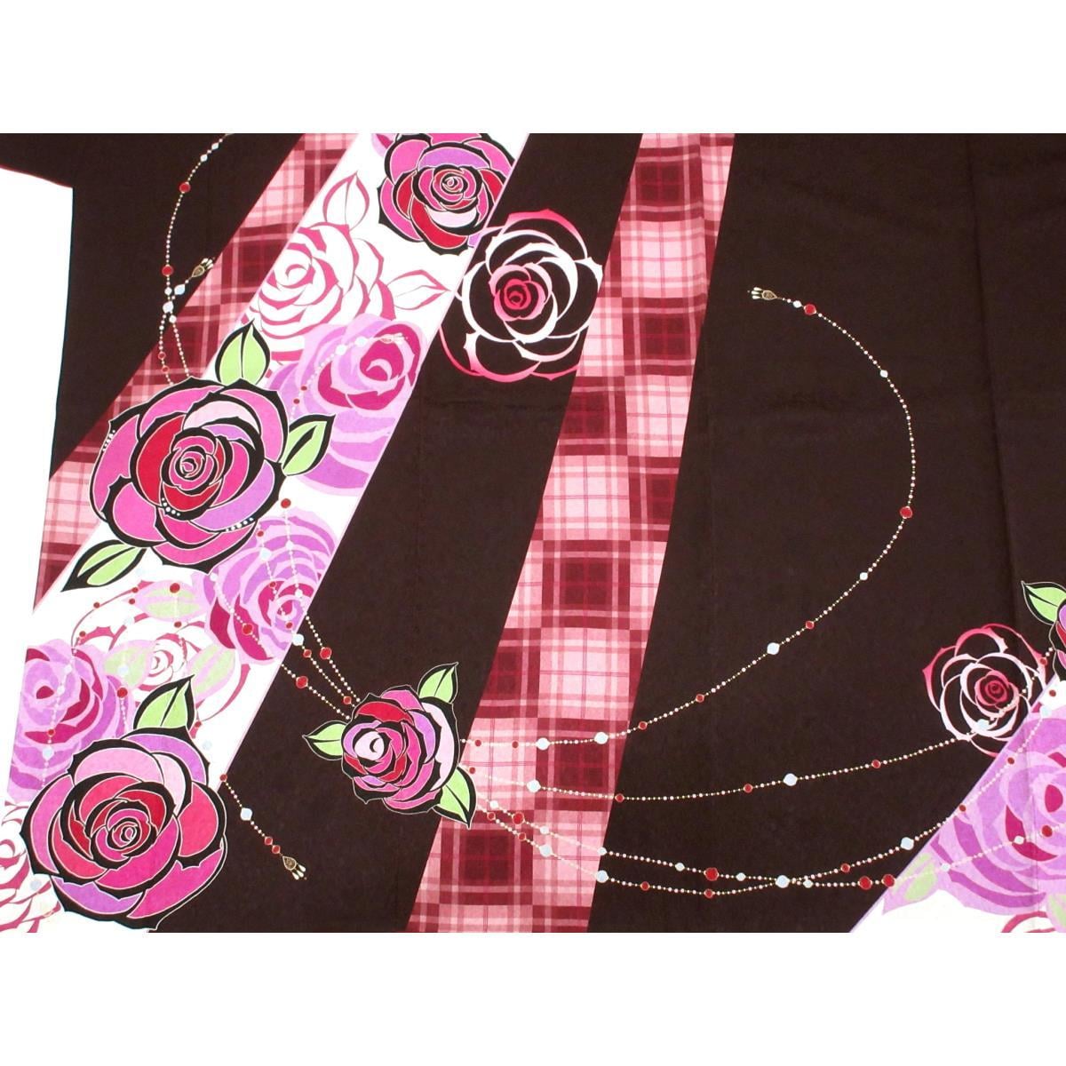 振袖　友禅加工　ラインストーン入り