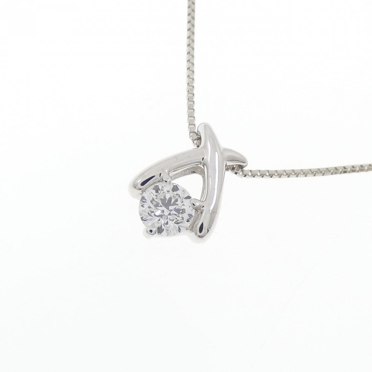 K18WG ダイヤモンド ネックレス 0.211CT E SI2 GOOD