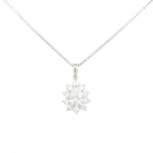 PT900/PT850 ダイヤモンド ネックレス 0.893CT F VVS2 ペアシェイプ