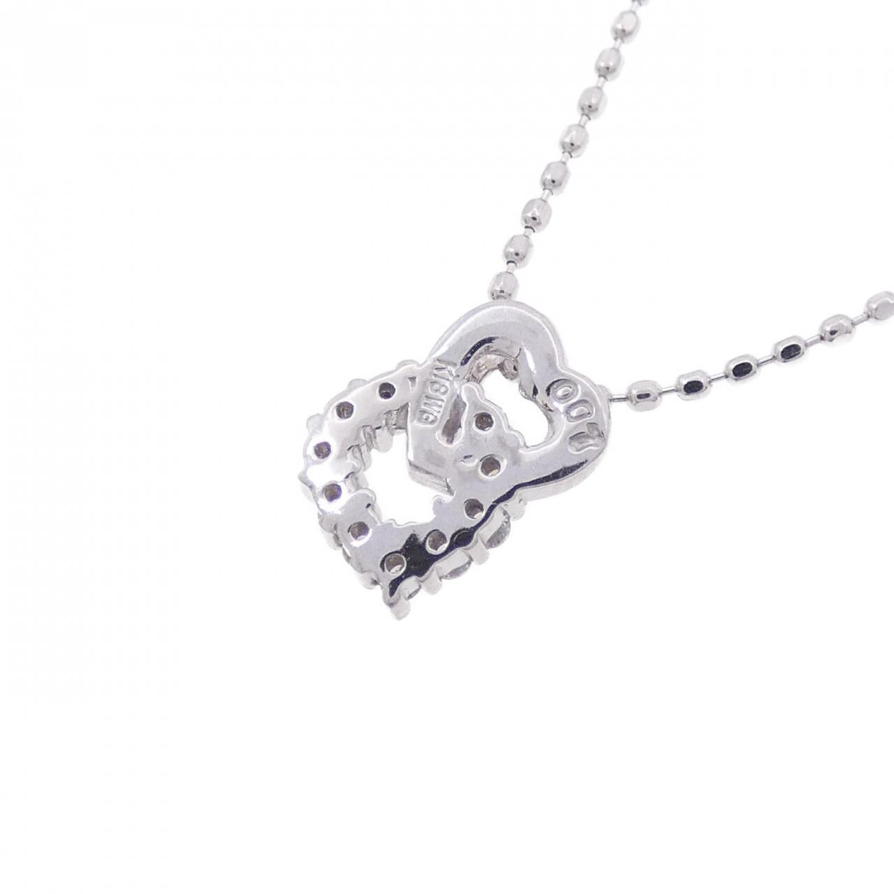 K18WG ハート ダイヤモンド ネックレス 0.07CT