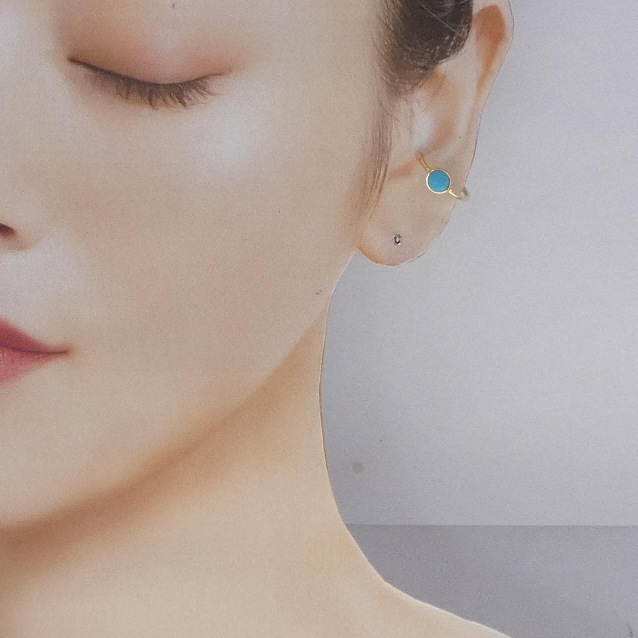 ジーエスティービー ターコイズ イヤーカフ 0.40CT