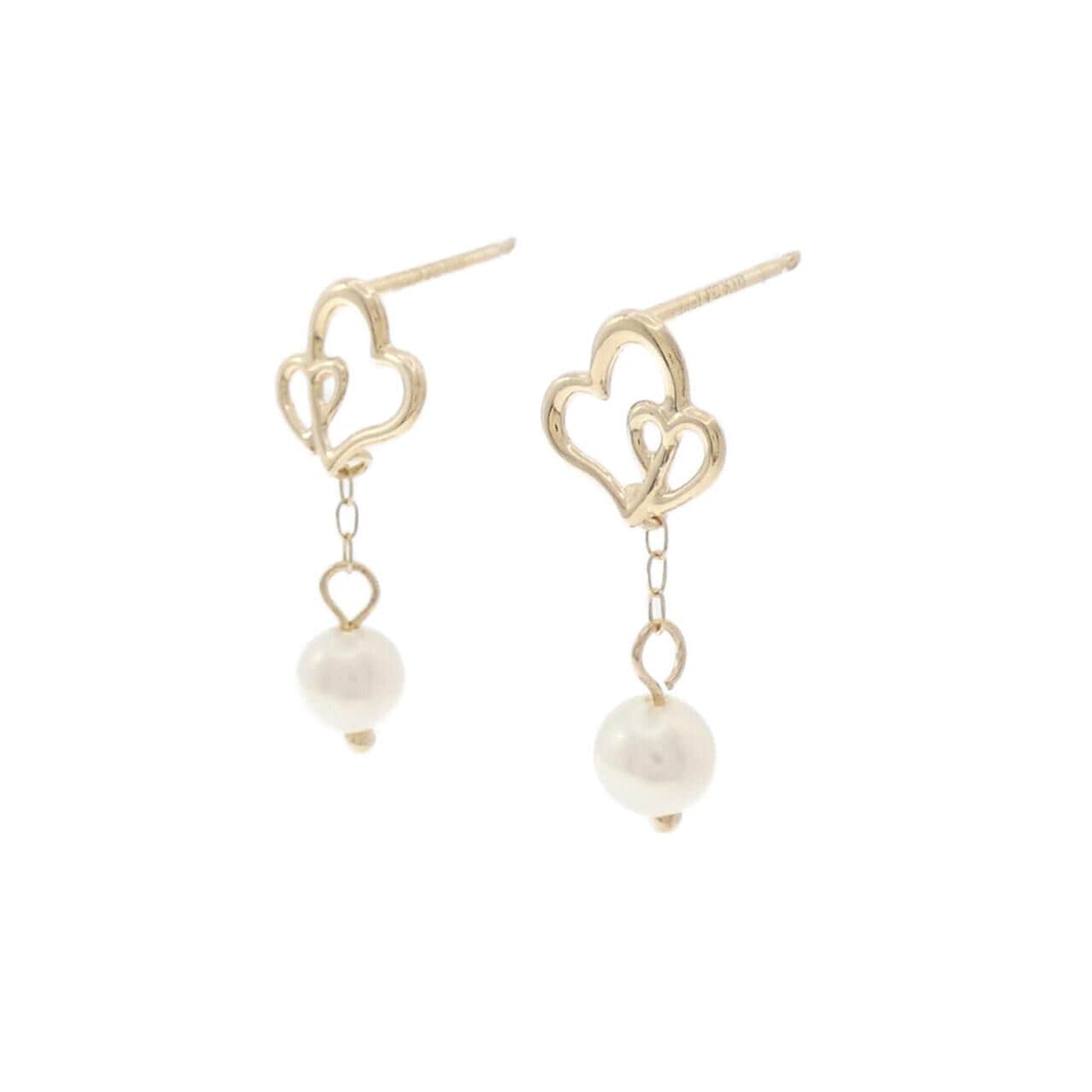 4゜C ハート 淡水パール ピアス