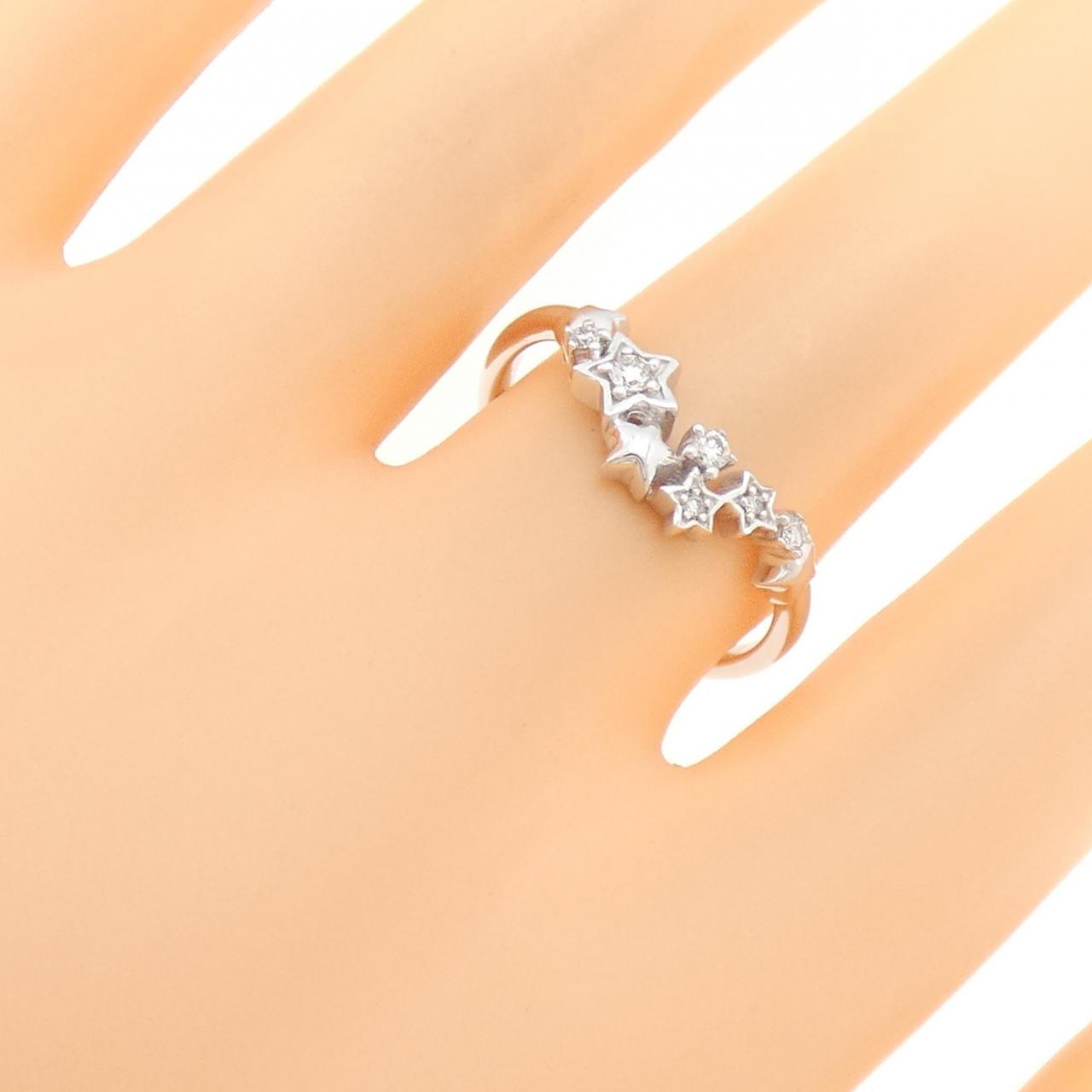 K18WG スター ダイヤモンド リング 0.10CT