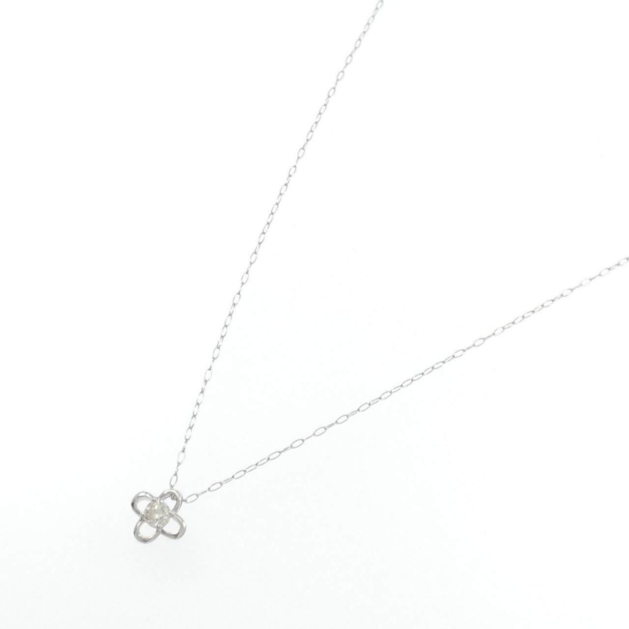 PT900/PT850 フラワー ダイヤモンド ネックレス 0.08CT