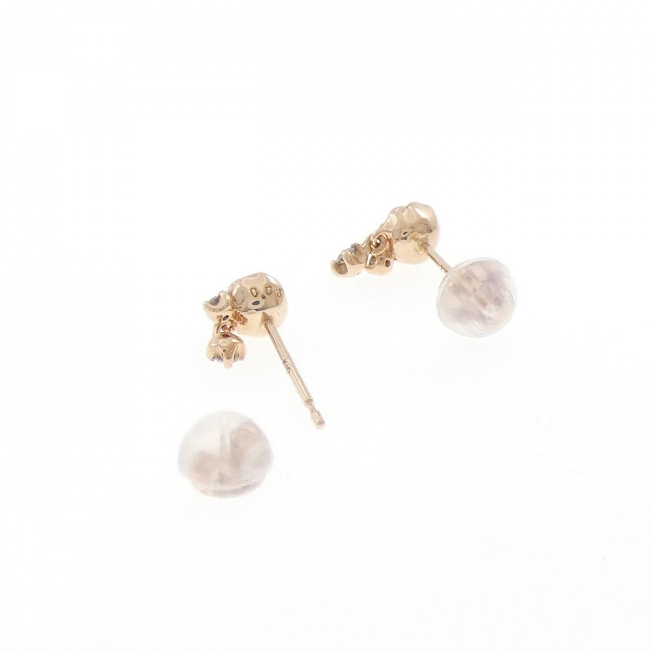 K10PG ローズ ダイヤモンド ピアス 0.06CT
