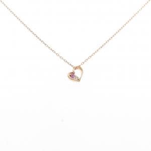 K10PG ハート サファイヤ ネックレス