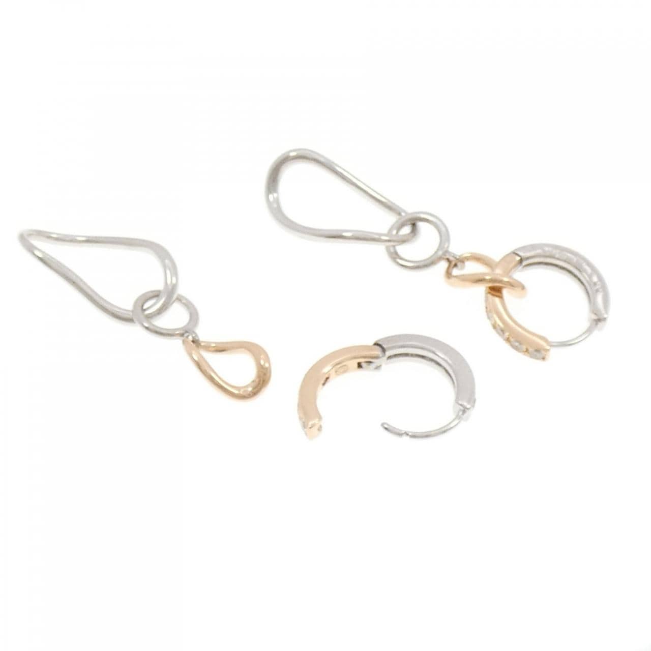 K18PG/K18WG 2-Way Diamond Earrings 0.56CT