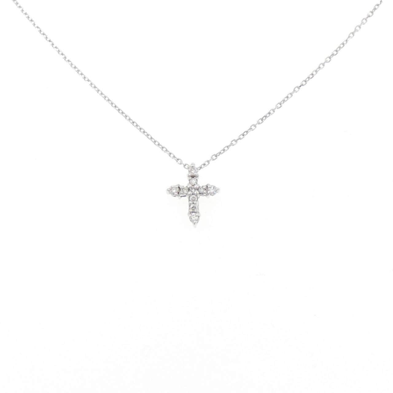 スタージュエリー クロス ダイヤモンド ネックレス 0.08CT
