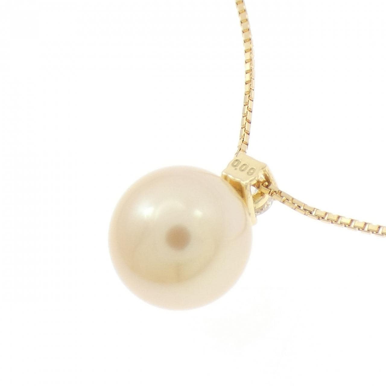 K18YG 白蝶パール ネックレス 9.2mm