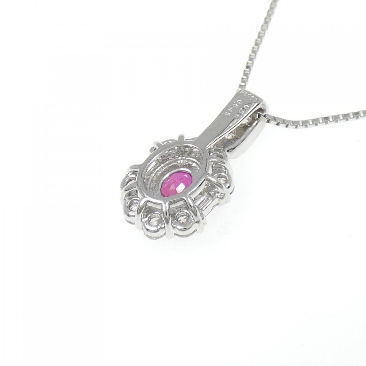 PT900/PT850 ルビー ネックレス 0.545CT
