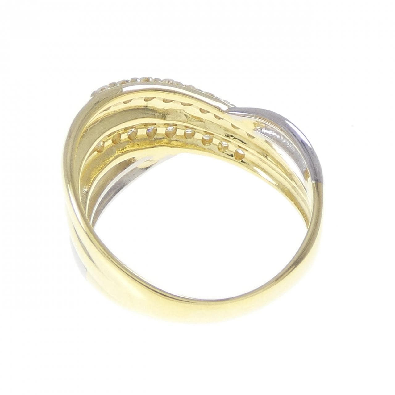 K18YG/PT900鑽石戒指 0.30克拉