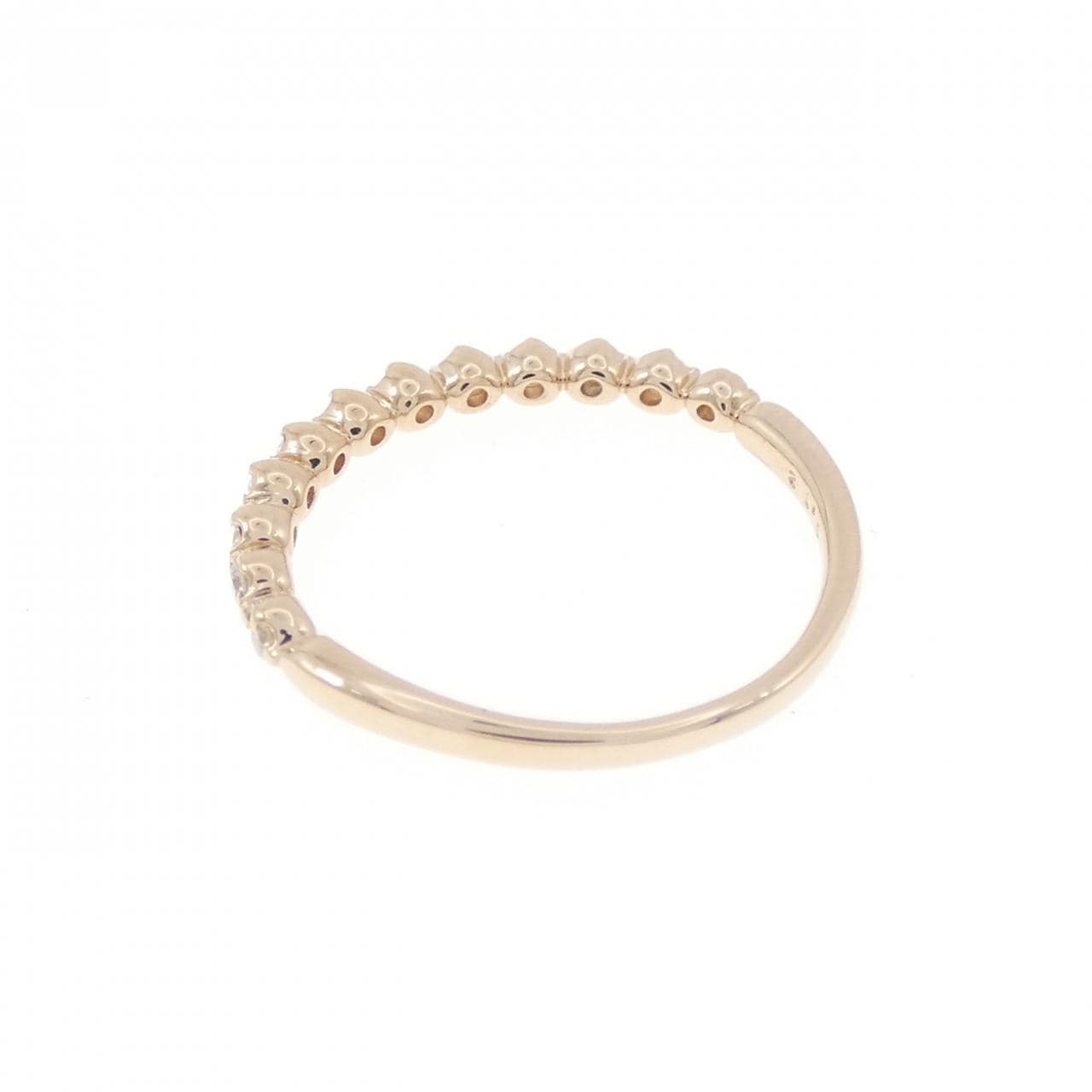 K18PG ハーフエタニティ ダイヤモンド リング 0.12CT
