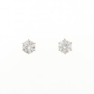 K18YG ソリティア ダイヤモンド ピアス 1.082CT