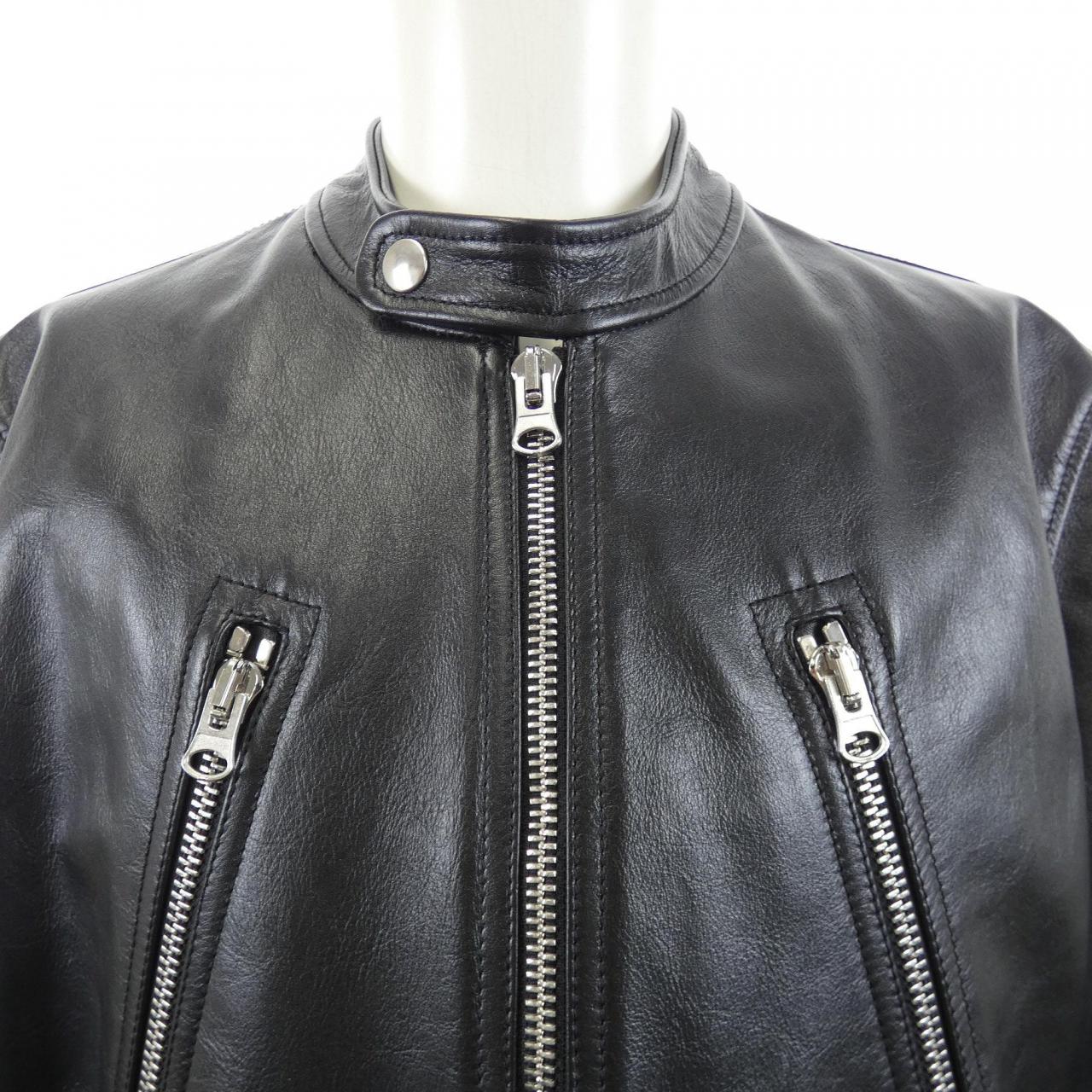 エムエムシックス MM6 八の字 S52AM0227 UNISEX レザーライダースジャケット