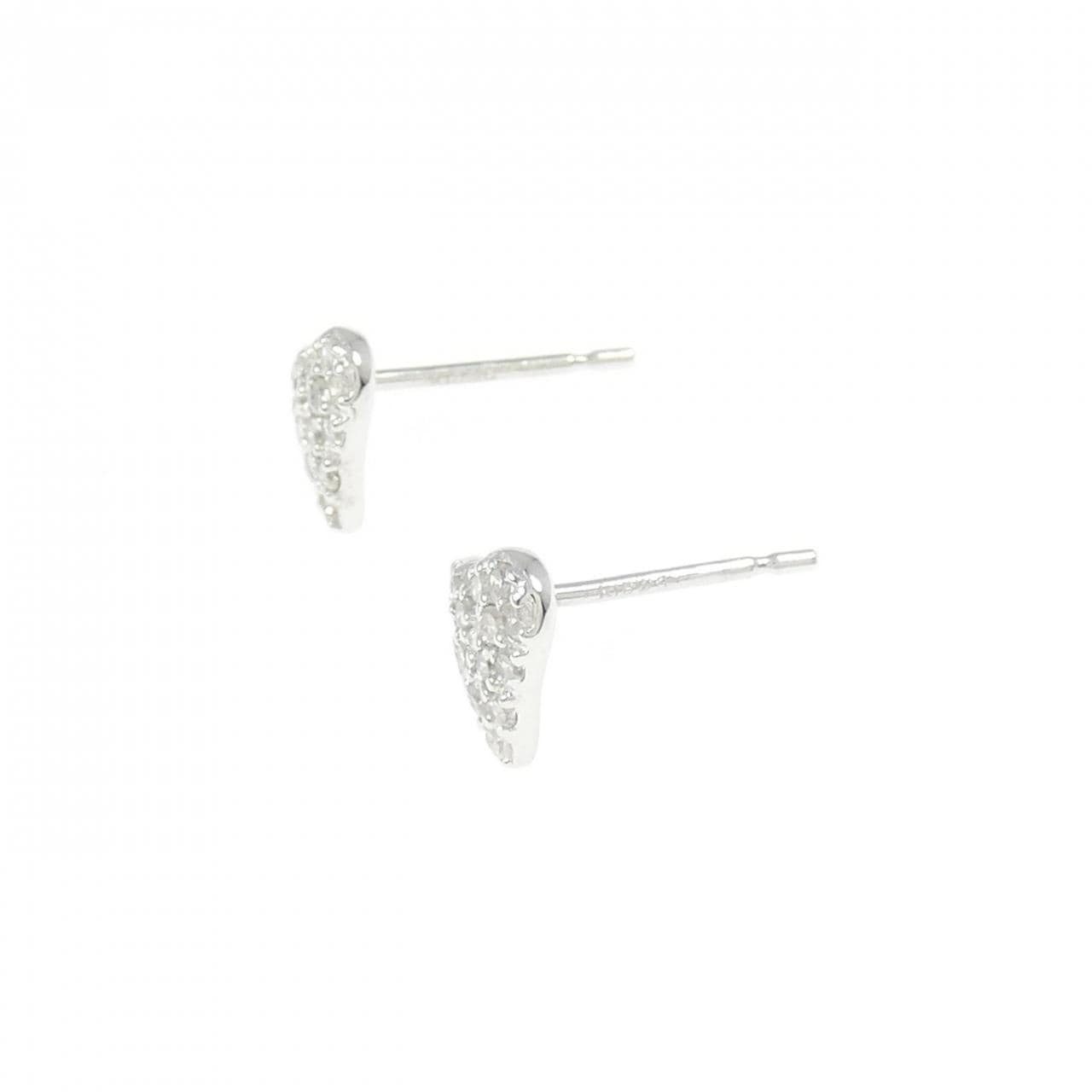 K18WG ハート ダイヤモンド ピアス 0.20CT