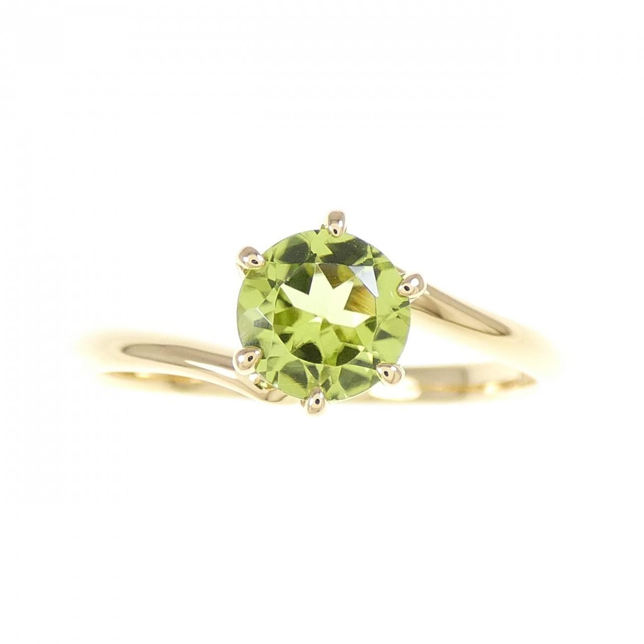 K18YG ペリドット リング 0.70CT